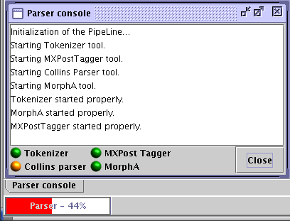 Parser console screenshot